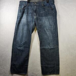 Vtg Levi's 569 Loose Straight Jeans W38‎ L32 Distressed Fade Blue Denim USA Made